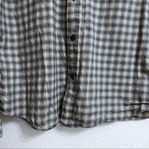 Patagonia Organic Cotton Plaid Long Sleeve Men's Medium Light Brown/Dark Blue - Picture 5 of 15